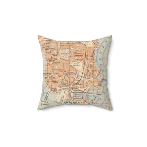 Vintage Map of Southampton UK Pillow