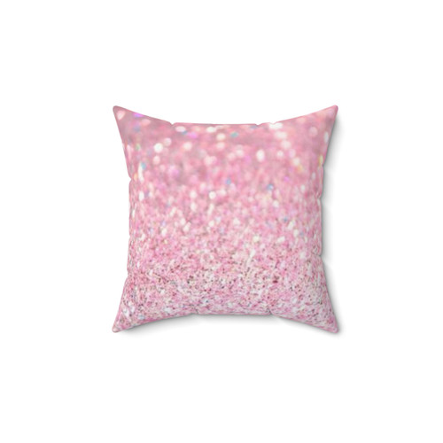 Pink Glitter Throw Pillow