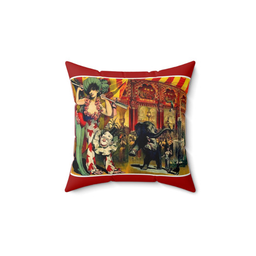 Vintage 1890 Circus Advertising Print Pillow