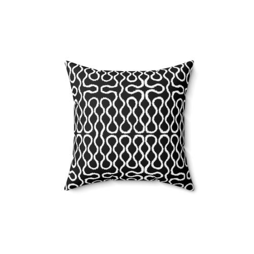 Squiggles Art Designer Black and White Pillow
