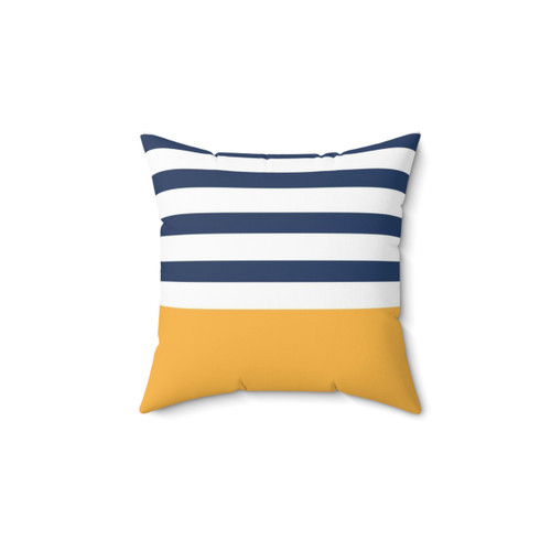 Blue and White Striped Decorative Pillow