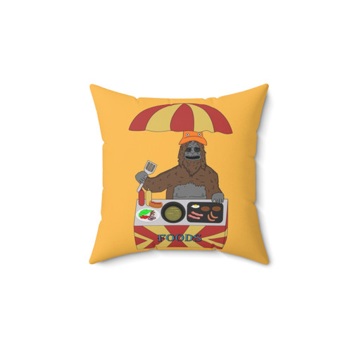 Big Lez Show Pillow with Funny Orange Hat Design