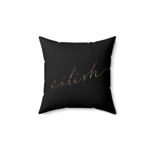 Billie Eilish Gold Cursive Pillow