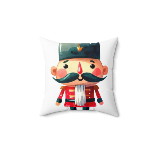 Christmas Nutcracker Watercolor Painting Pillow