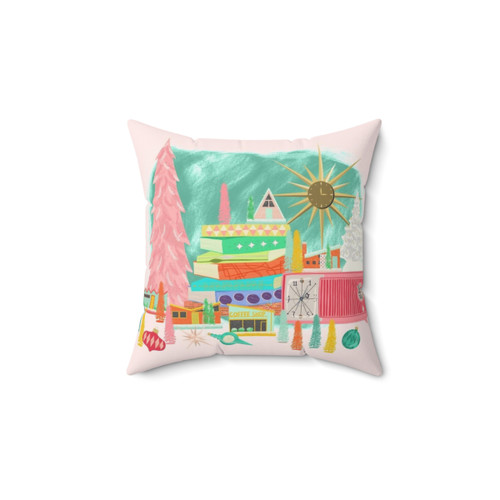 Mid-Century Modern Christmas Vignette Pillow