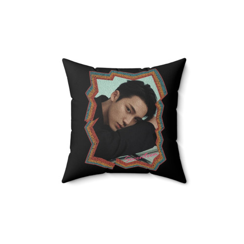 Retro color oil paint pillow featuring Kim Mingyu of Seventeen Kpop group