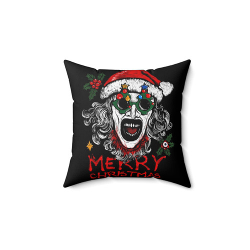 Terrifier Santa Claus Horror Fan Art Pillow