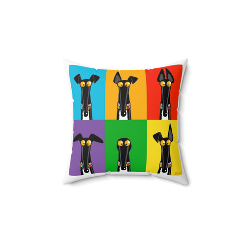 Greyhound Cartoon Throw Pillow