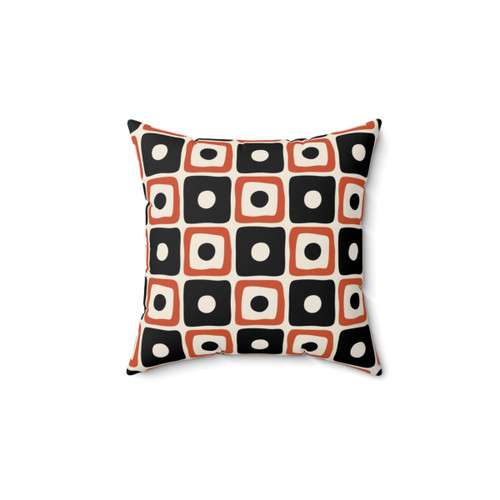 Mid Century Modern Square Dot Pattern Pillow
