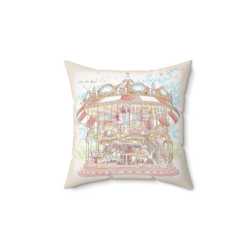 Pastel Carousel Circus Throw Pillow