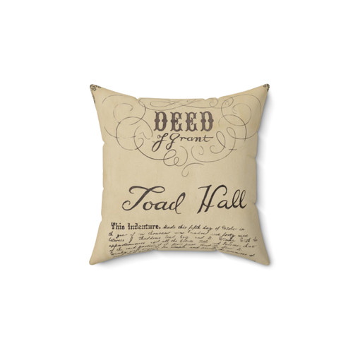 Toad Hall Deed Pillow with Iconic Mr. Toad Design