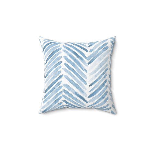 Watercolor Herringbone Throw Pillow in Baby Blue