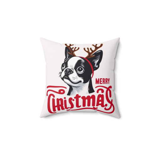 Funny Christmas Dog Pillow with Cartoon Greyhound or Whippet