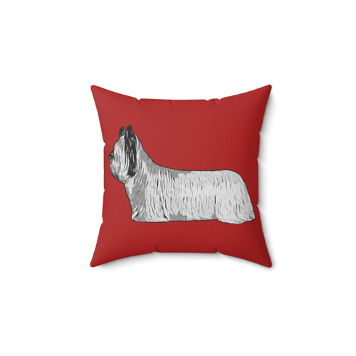 Colorful Skye Terrier Silhouette Throw Pillow