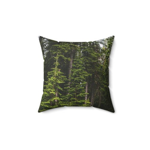 Magical Evergreen Mountain Woods Pillow
