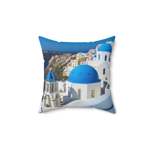 Santorini Island Throw Pillow