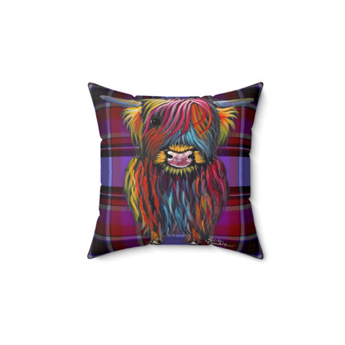 Highland Cow Tartan Pillow