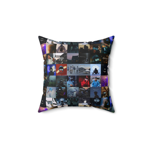 BoyWithUke Collage Decorative Music Throw Pillow