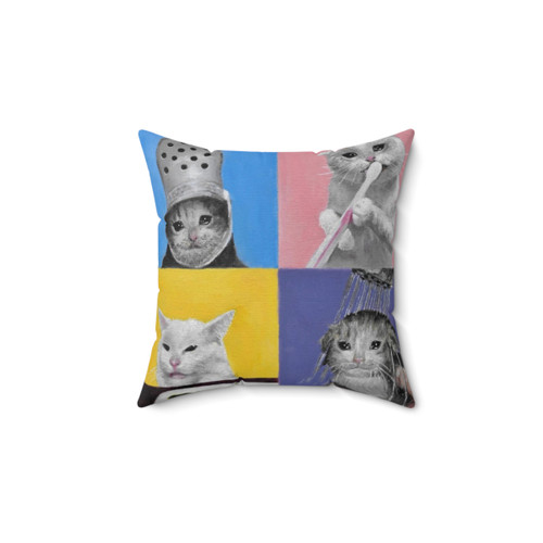 Crying Cat Meme Pillow for Cat Lovers