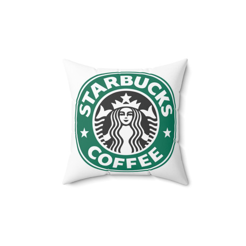 Cozy coffee-themed decorative pillow