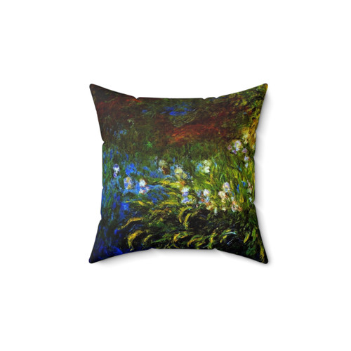 Monet Iris Floral Throw Pillow