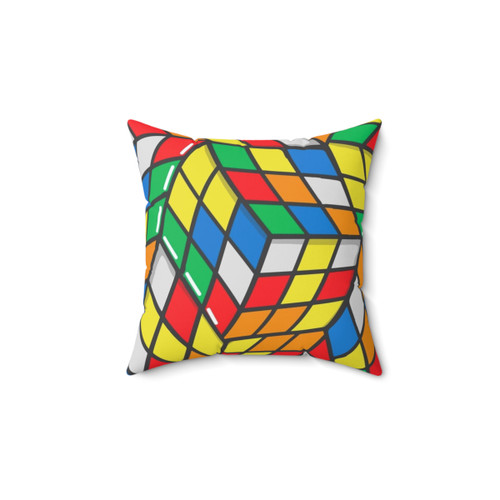 Colorful Rubik's Cube Pattern Pillow