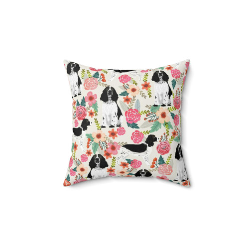 Vintage Floral English Springer Spaniel Pillow