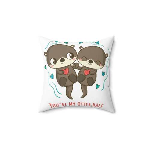 Cute Otters Holding Hands Pillow
