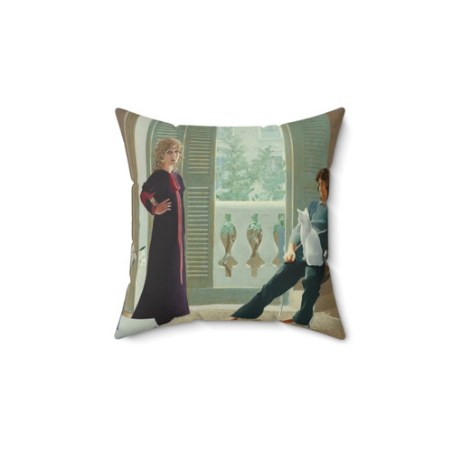 Vintage David Hockney Pillow with Retro Art Design