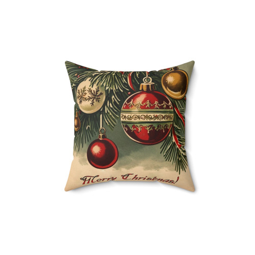 Vintage Christmas greeting card pillow