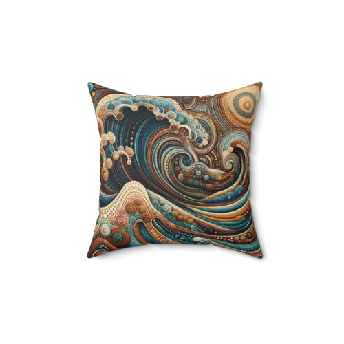Abstract Waves Pillow - Aboriginal Australian Art