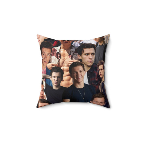 Tom Holland Collage Pillow - Soft, Comfortable Bedding Featuring the Spiderman Actor