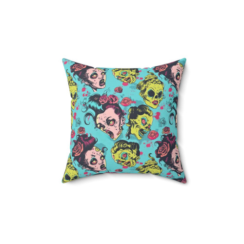 Zombie Girl Cartoon Pattern Decorative Pillow