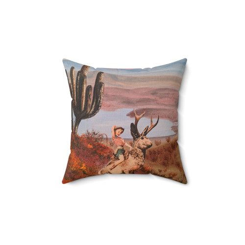 Pinup Jackalope Cowgirl Decorative Pillow