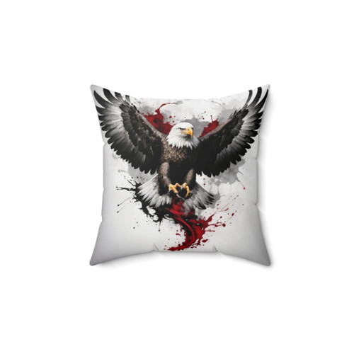 Majestic bald eagle in flight decorative pillow