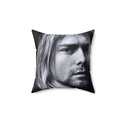 Vintage Music Poster Pillow featuring Kurt Cobain of Nirvana