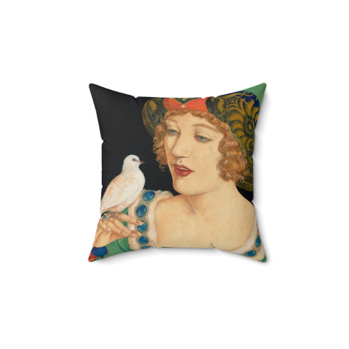 Vintage pillow featuring a portrait of actress Marion Davies as a princess