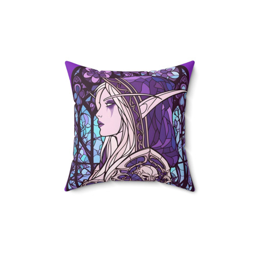 Stained Glass Sylvanas Pillow - Decorative Gaming Accent Piece