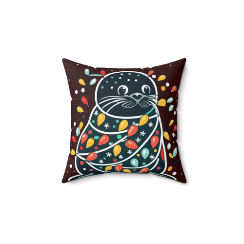 Adorable Seal Christmas Tree Pillow