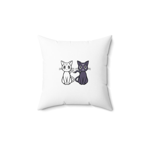 Adorable Luna and Artemis Sailor Moon Throw Pillow