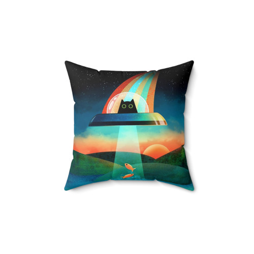 Galactic Cat Pillow - Decorative Alien Feline Cushion