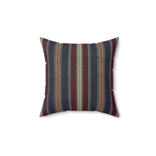 Navy and Burgundy Country Tapestry Pillow