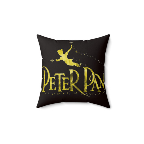 Gold Peter Pan Logo Throw Pillow