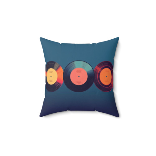 Retro Vinyl Records Art Pillow - Vintage Design Decor