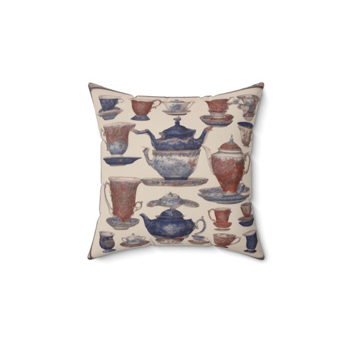 Vintage Teacups Decorative Pillow