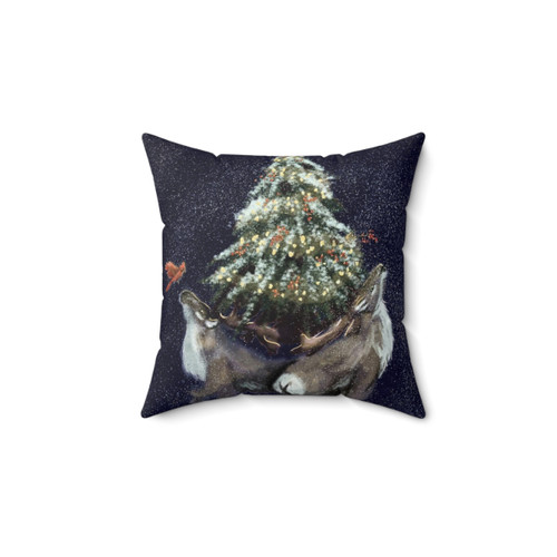 Cozy winter caribou pillow