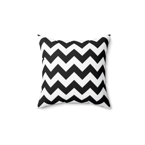 Black and White Chevron Pattern Accent Pillow