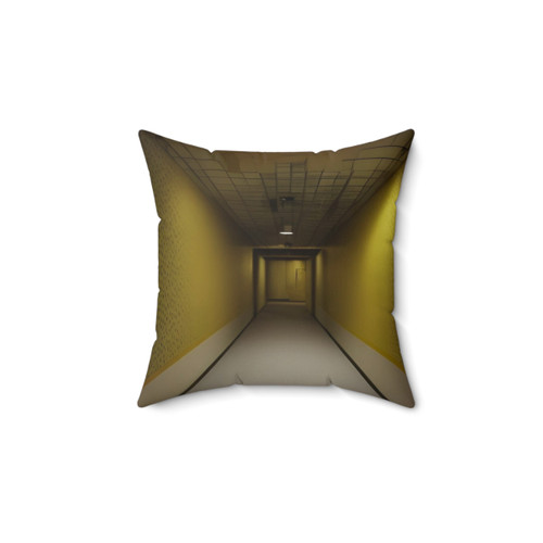 Liminal Space Backrooms Pillow with Yellow Wallpaper