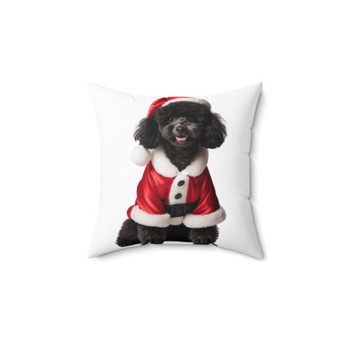 Poodle Christmas Throw Pillow