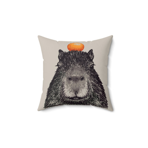 Capybara Orange Yuzu Portrait Pillow
